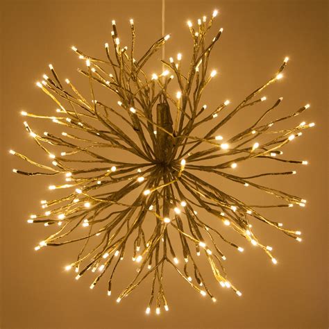 Gold Starburst Lighted Branches With Warm White Led Twinkle Lights 1 Pc