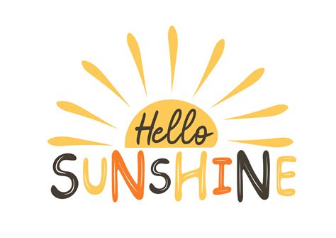 Hello Sunshine Hand Drawn Typography Poster Modern Calligraphy And