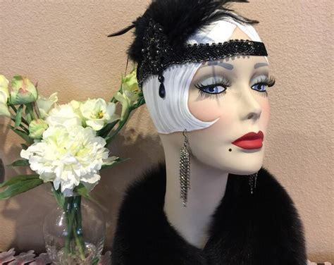 Vintage Style Art Deco Flapper Mannequin Head Hat Std Etsy