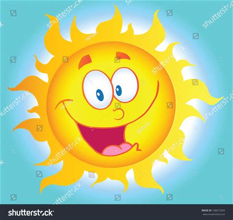 Happy Sun Cartoon Character Background Vector Stock Vector Royalty