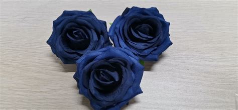 Navy Blue Rose 9cm High Quality Roses Head Only Navy Blue Etsy