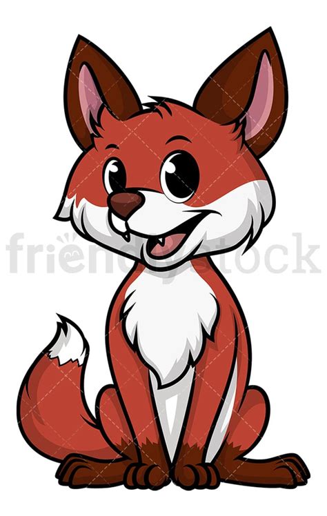 Fox Sitting Down Cartoon Vector Clipart Friendlystock