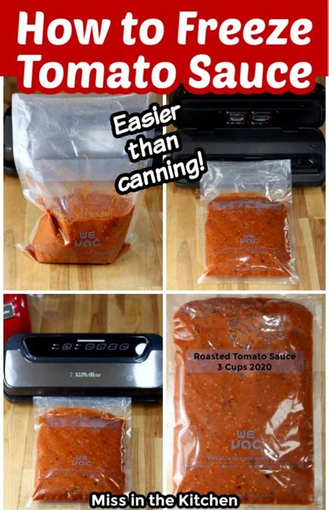 Roasted Tomato Sauce How To Freeze Instructions Miss In The Kitchen