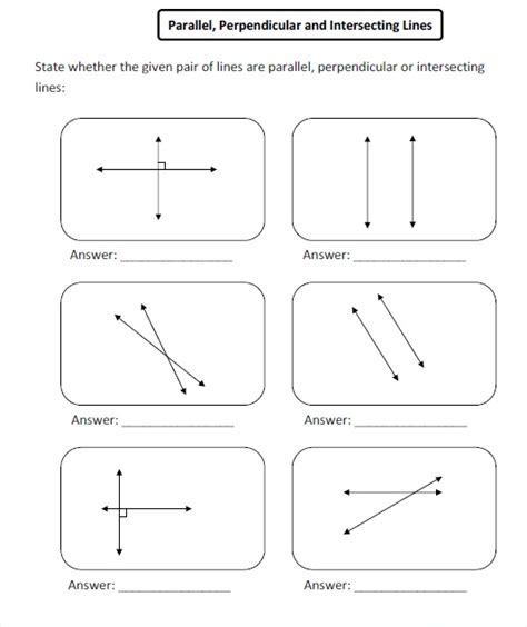 Free Worksheets On Parallel Perpendicular And Intersecting Lines Rozwebst
