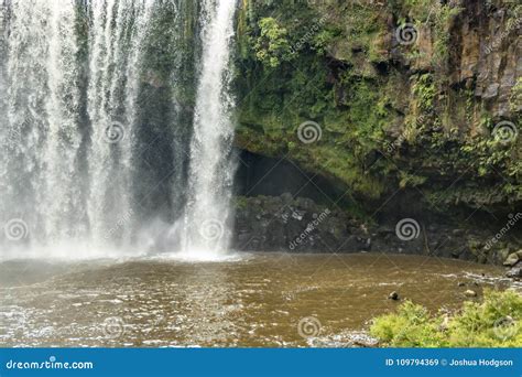 Secret Cave Behind Waterfall Stock Image Image Of Falls Ferns 109794369