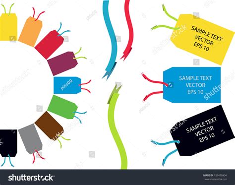 Set Colorful Labels Ribbons Place Your Stock Vector Royalty Free