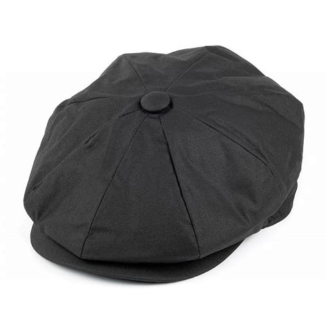 Sixpence Flat Cap Jaxon Hats Oil Cloth Newsboy Cap Sort