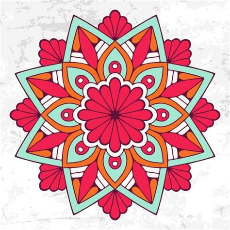 Colorful Floral Mandala Free Vector