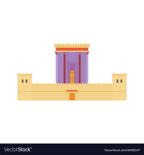 Jerusalem Herods Temple Flat Royalty Free Vector Image