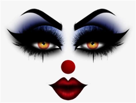 Clown Face Blue Black Eyes Evil Horror Cartoon Effects Transparent