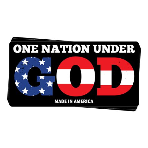 One Nation Under God Patriotic Decal Sticker Liberty Apparel