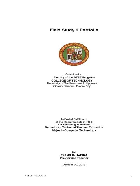 Field Study 6 Portfolio 1 Curriculum Philosophy Of Education