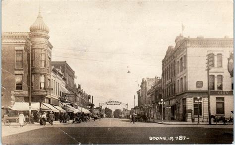 Rppc Boone Ia Iowa Downtown Street Scene 1920 Postcard United States