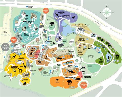 Zoo Map Zoo Map Theme Park Map Illustrated Map
