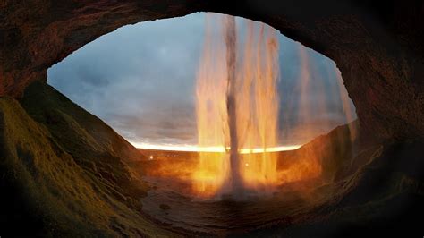 Iceland Seljalandsfoss Waterfall Cave Nature Hd Wallpaper Peakpx