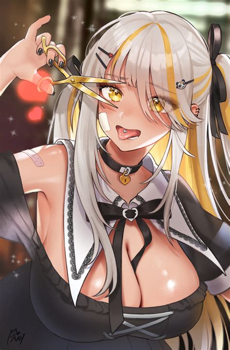 Noixen Park Dona Luvdia Absurdres Highres 1girl Alternate Breast Size Bandaid Blonde