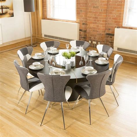 Add this unique round dining table to your kitchen or dining area for a mission style inspired entertainment area. Round Dining Room Table With Built In Lazy Susan • Faucet ...