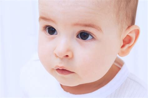 Premium Photo Beautiful Baby Portrait On White Background