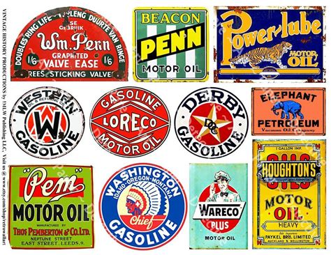 Oil Can Label Signs Printed Garage Clip Art Paper Pack Motor Oil