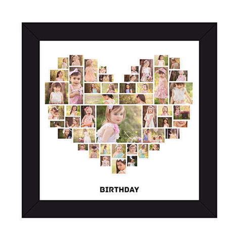 Birthday Collage With 47 Photos Heart Shaped Photo Collage Frame With