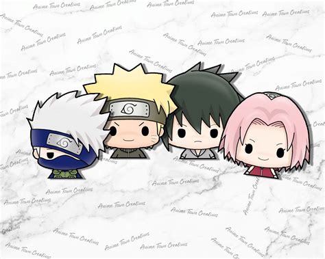 Chibi Naruto Team 7 Peeker Sticker Pack Pack Anime Town Creations