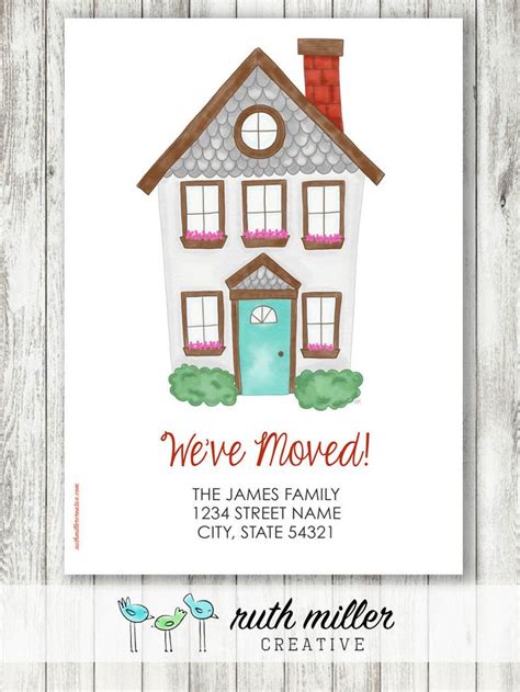 Cute New House Moving Card Printable Digital File Etsy Moving Cards