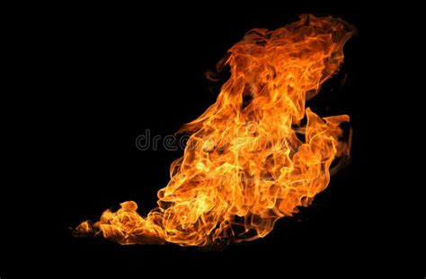 Fire Flame Heat Surface On Black Isolated Background Stock Photo