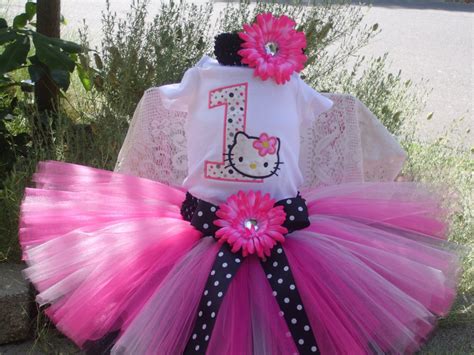 Birthday Tutu Set Hello Kitty Embroidered Shirt And Tutu Outfit