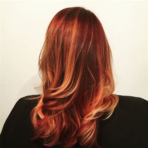 We Love A Fiery Red Gold With Long Layered Waves This One By Establishment WI Stylist Jessica