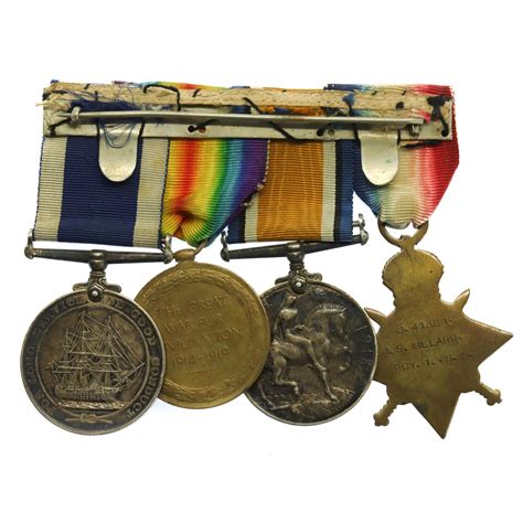 Ww1 And Ww2 Royal Naval Long Service Medal Group With Marine Society