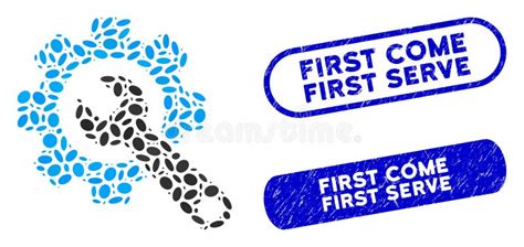 First Come First Serve Sign Or Stamp Stock Vector Illustration Of