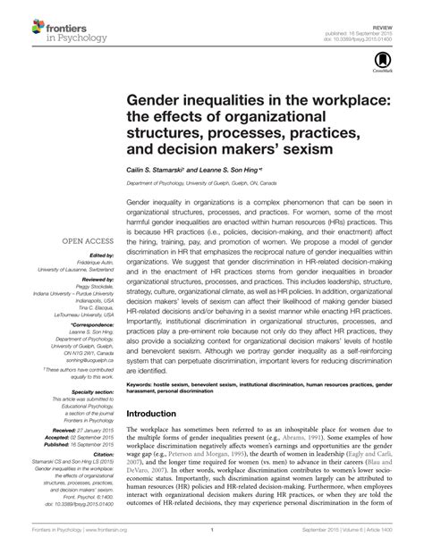 💐 Essay On Gender Discrimination At Workplace Discrimination Essay