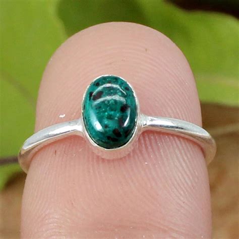 Natural Chrysocolla Ring In 925 Sterling Silvert For Etsy
