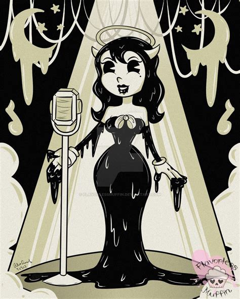 bendy and the ink machine coraline fairy sketch alice angel black and white art drawing art