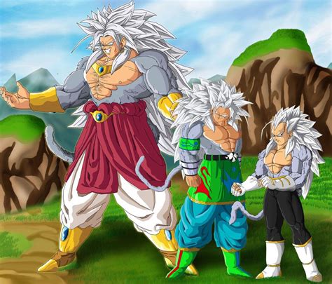 Against fusion zamasu, he willingly fights alongside goku and even fuses with him, although he says no at first and but since dragon ball super: SSJ 5 Trio: Broly, Goku, and Vegeta | Dragon ball imagenes 2 | Dragon ball, Ssj 4 y Dragones