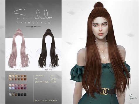 Sims 4 — Sclubts4hairn74 Lia By S Club — The Half Bun Hair For The