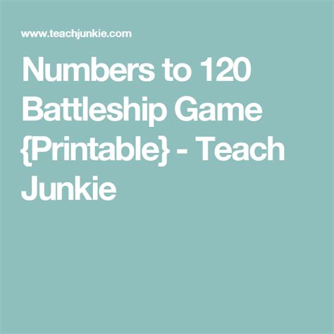 Numbers To 120 Battleship Game Printable Battleship Game