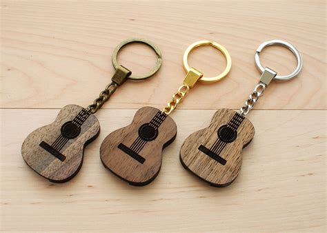 Engraved Wood Guitar Pick Holder Keychain Box Plectrum Custom Etsy