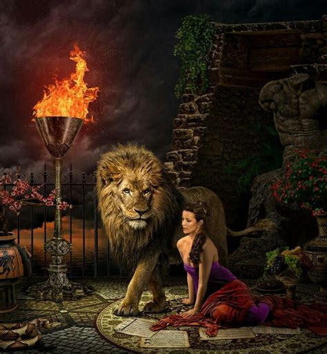 Lion And Woman Art And Illustration Funny Lion Art Carte Fantasy