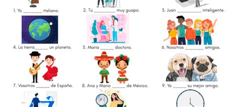 Spanish Verb Ser Worksheet Worksheets For Kindergarten