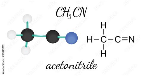 Ch3cn Acetonitrile Molecule Stock Vector Adobe Stock