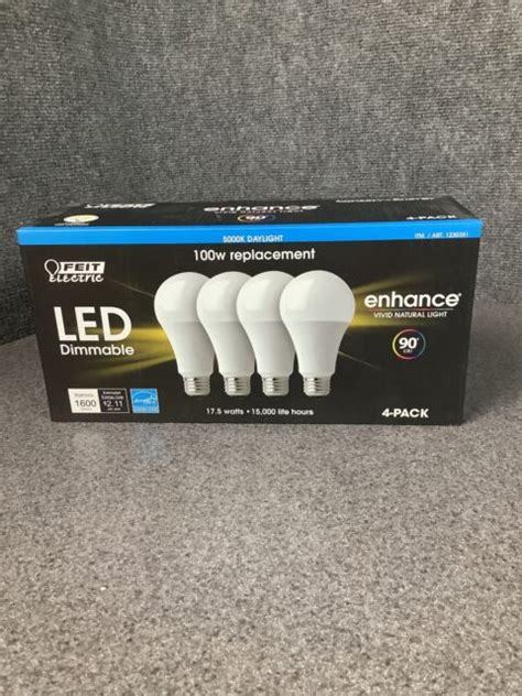 Feit Electric Led Dimmable 5000k Daylight 100w Replacement 4pk For Sale