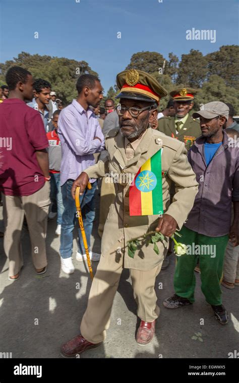 Addis Ababa Ethiopia 2nd March 2015 A Decorated War Veteran Attends
