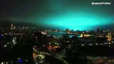 A Transformer Explosion Turned The New York City Skyline Blue