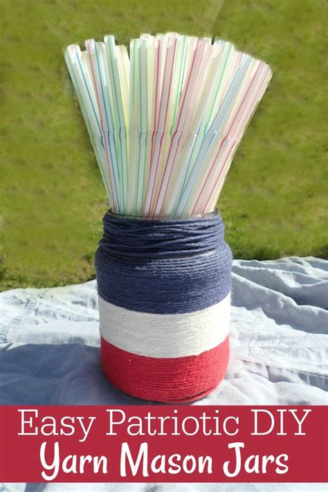 4th Of July Decorations Diy Patriotic Yarn Mason Jars