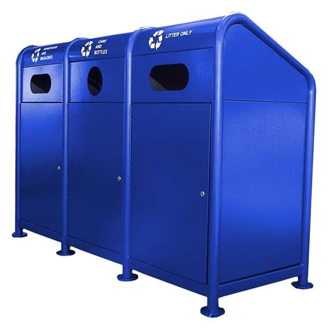 Paris 102 Gal Steel Recycling Station In Blue 461 205 0003 The Home