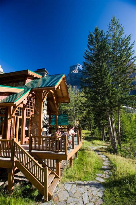 High country lodge and cabins location. Cathedral Mountain Lodge, pathway leading to cabins ...