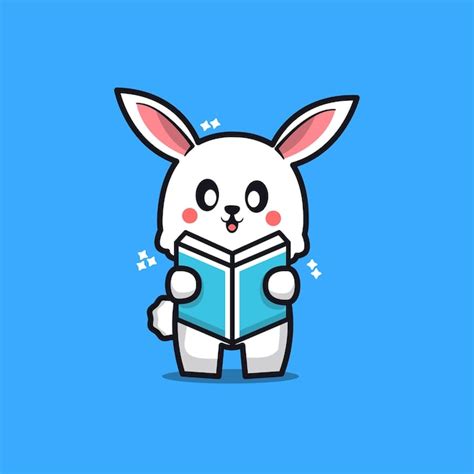 Premium Vector Rabbit Mother And Baby Rabbit Reading Book Cartoon