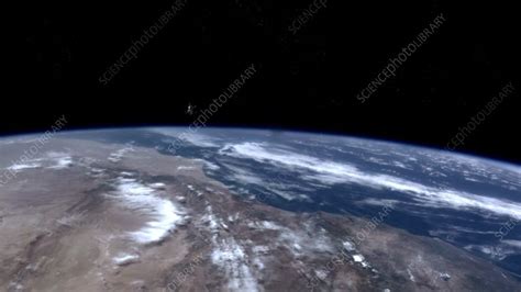 Satellite In Earth Orbit Animation Stock Video Clip K0098075