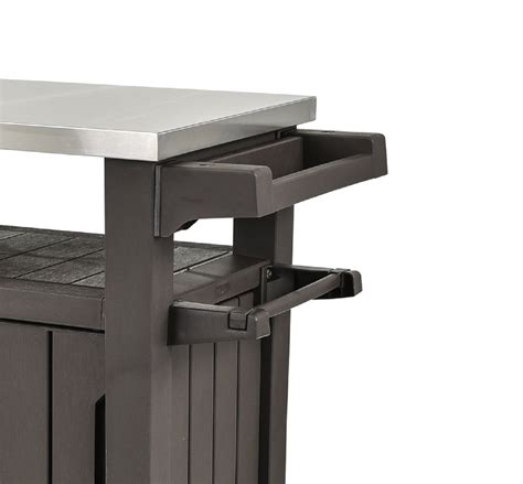 Keter Unity Xl Portable Outdoor Table And Storage Cabinet With Hooks